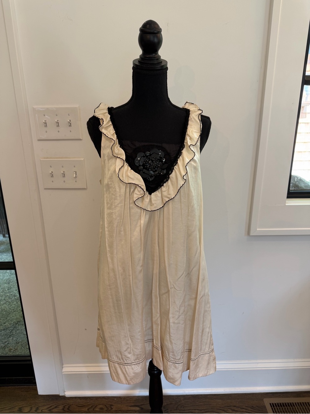 Cecico Cream Dress with Black Trim